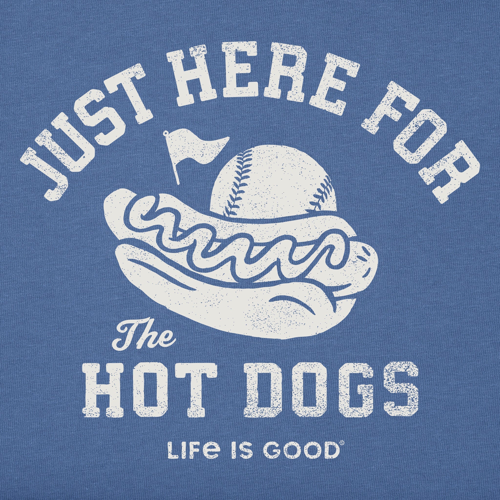 Women's Here for the Hot Dogs Baseball Short Sleeve Crusher Tee