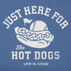 Women's Here for the Hot Dogs Baseball Short Sleeve Crusher Tee
