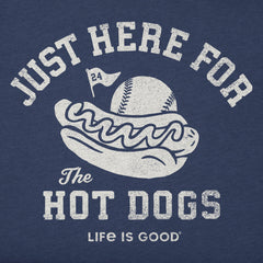 Women's Here for the Hot Dogs Baseball Short Sleeve Crusher Boxy Tee