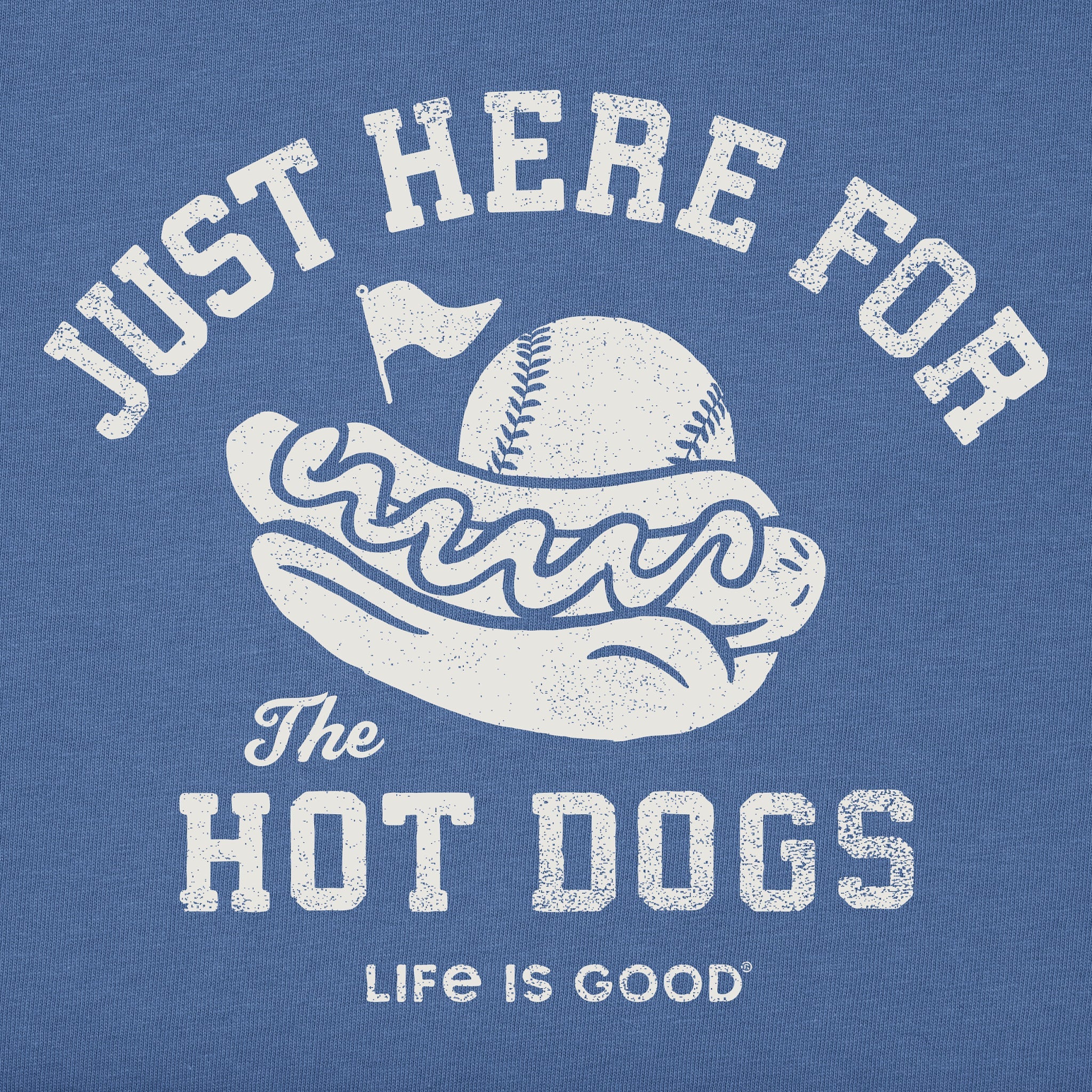 Men's Here for the Hot Dogs Baseball Short Sleeve Crusher Tee