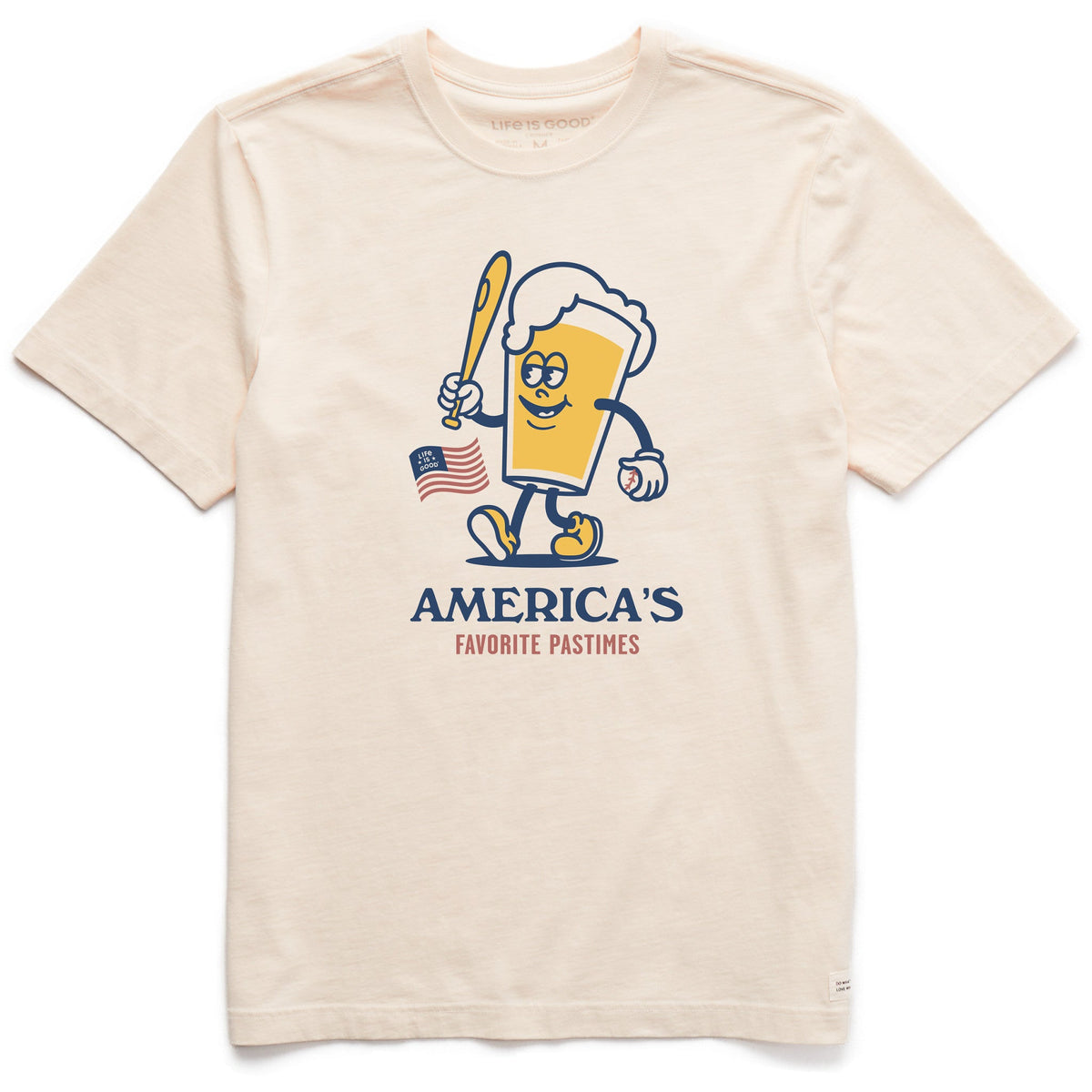 Men's America's Favorite  Baseball Beer Short Sleeve Crusher Tee