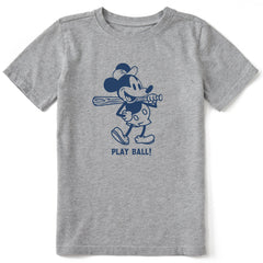 Kids Steamboat Willie Play Ball Short Sleeve Crusher Tee