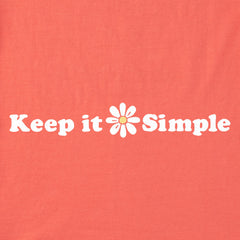 Women's Keep it Simple Daisy Flower Short Sleeve Crusher Tee