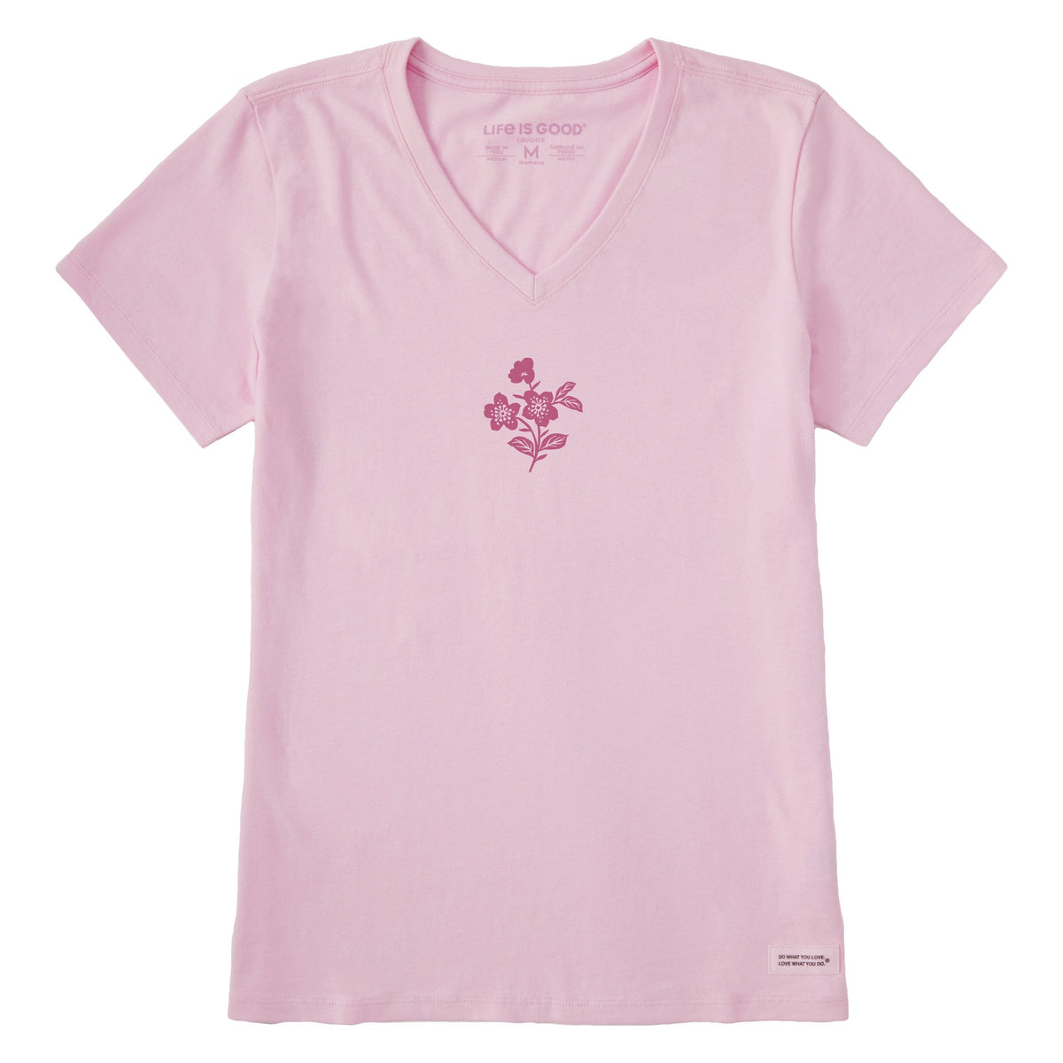 Women's Crafty Wildflowers Short Sleeve Vee