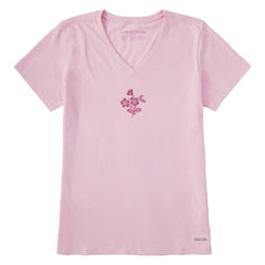 Women's Crafty Wildflowers Short Sleeve Vee