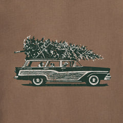 Men's Photo Christmas Tree Wagon Short Sleeve Crusher Tee