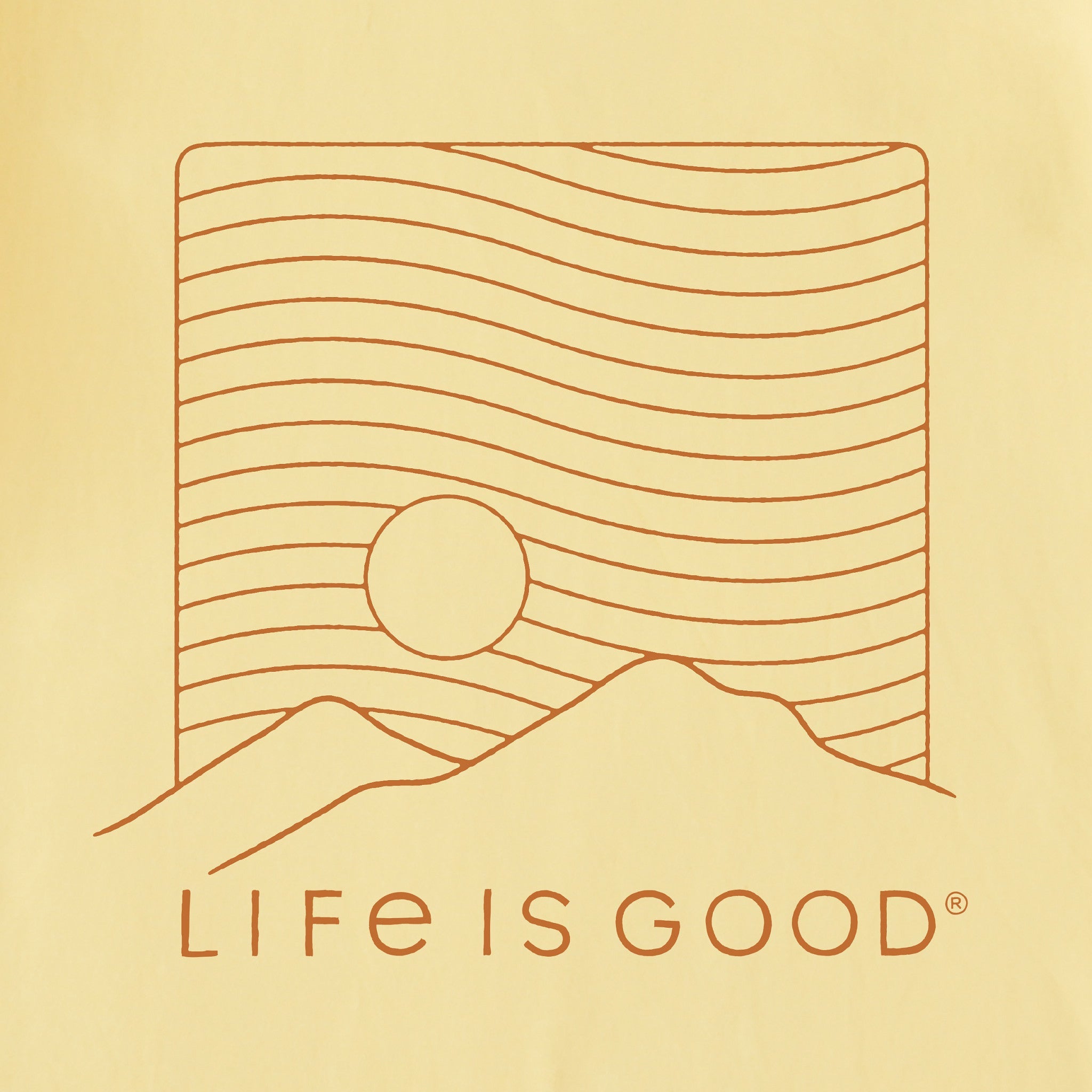 Men's Life is Good Mountain Lines Short Sleeve Crusher Tee
