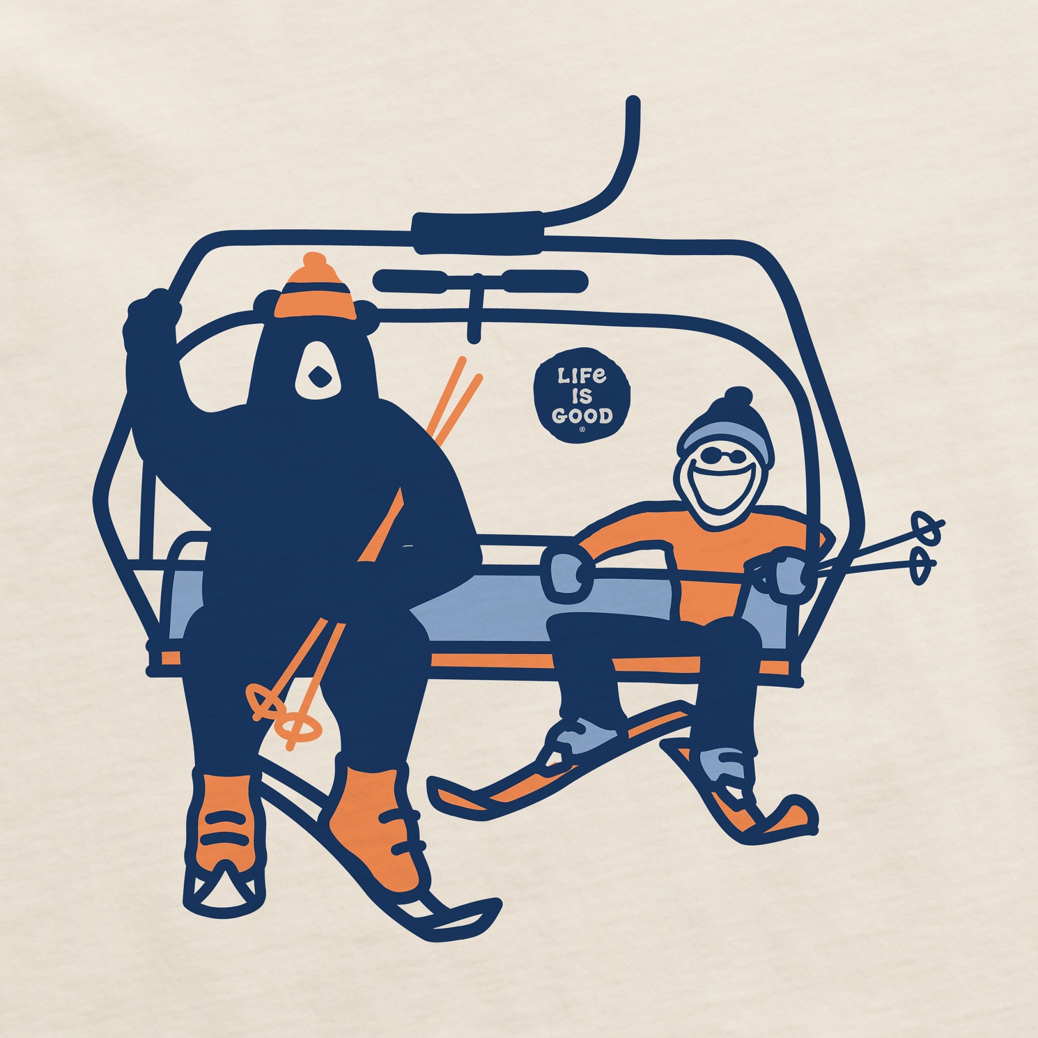 Men's Jake Bear Ski Lift Long Sleeve Crusher Tee