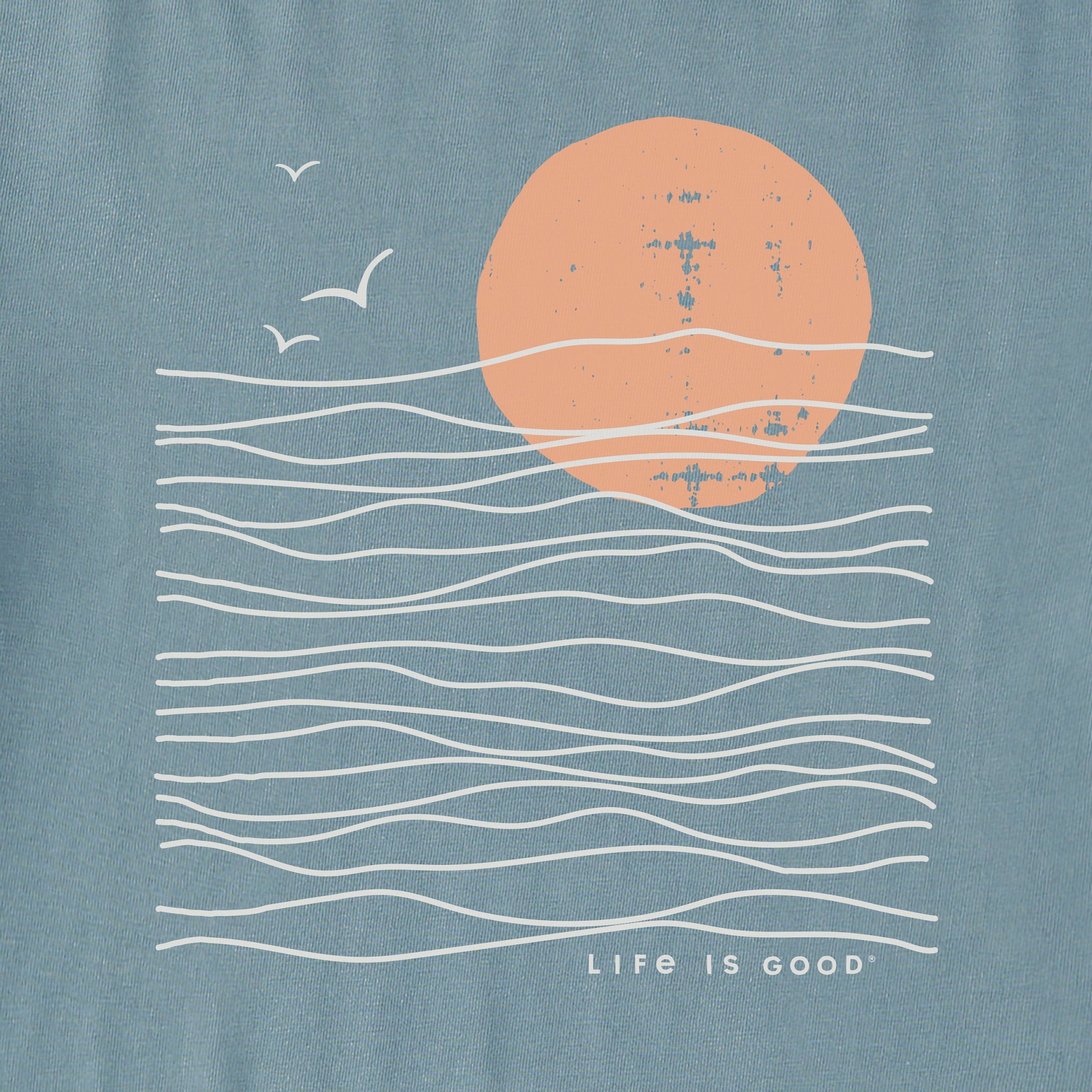 Men's Life is Good Sunset Waves Short Sleeve Tee
