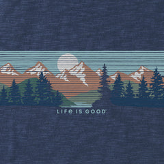 Men's Landscape Mountain Scene Long Sleeve Slub Hoodie