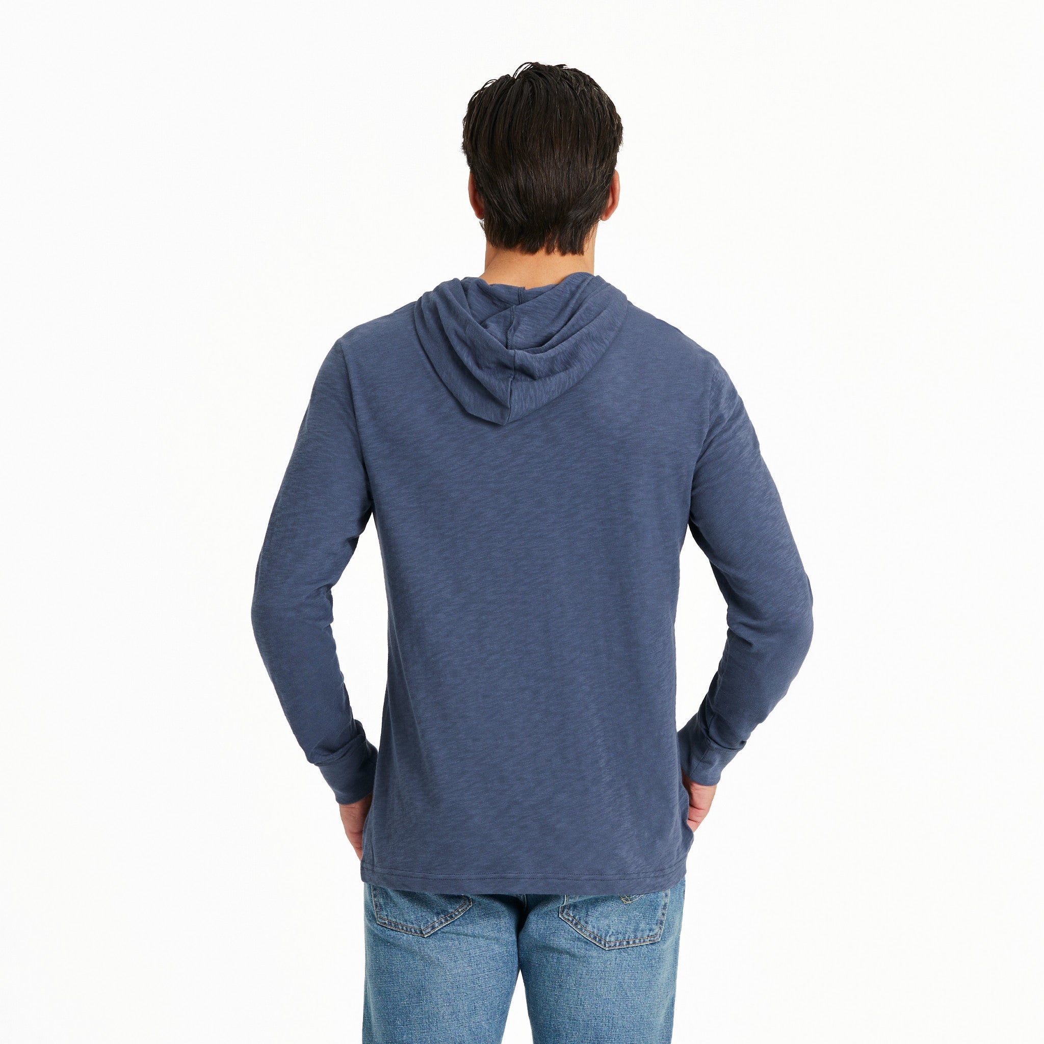 Men's Landscape Mountain Scene Long Sleeve Slub Hoodie