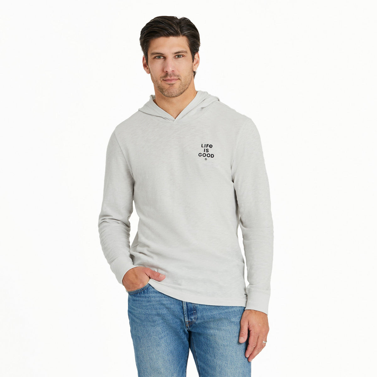Men's Positive Lifestyle Tuna Fish Long Sleeve Slub Hoodie