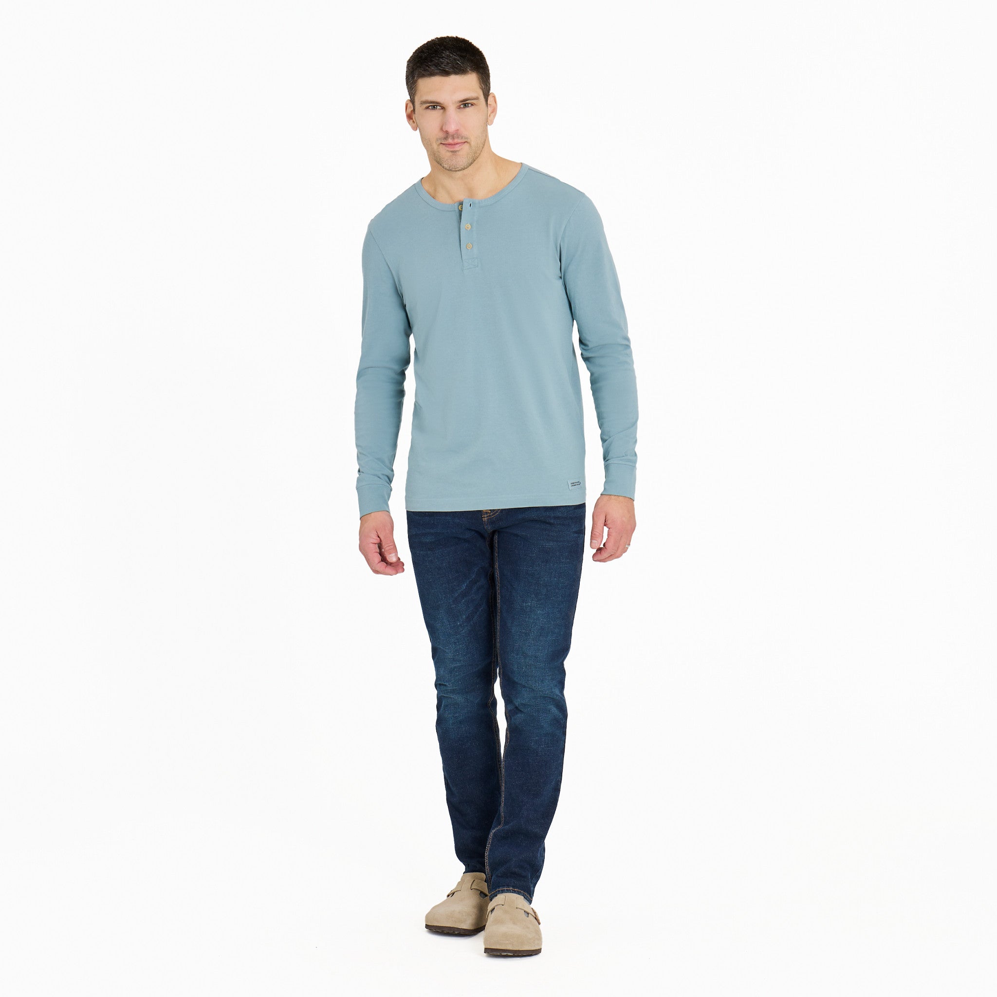 Men's Solid Long Sleeve Crusher-LITE Slim Fit Henley