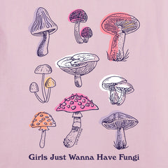 Women's Girls Just Wanna Have Fungi Short Sleeve Crusher Tee