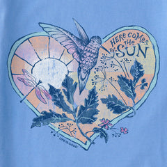 Women's Hummingbird Heart Short Sleeve Crusher Vee