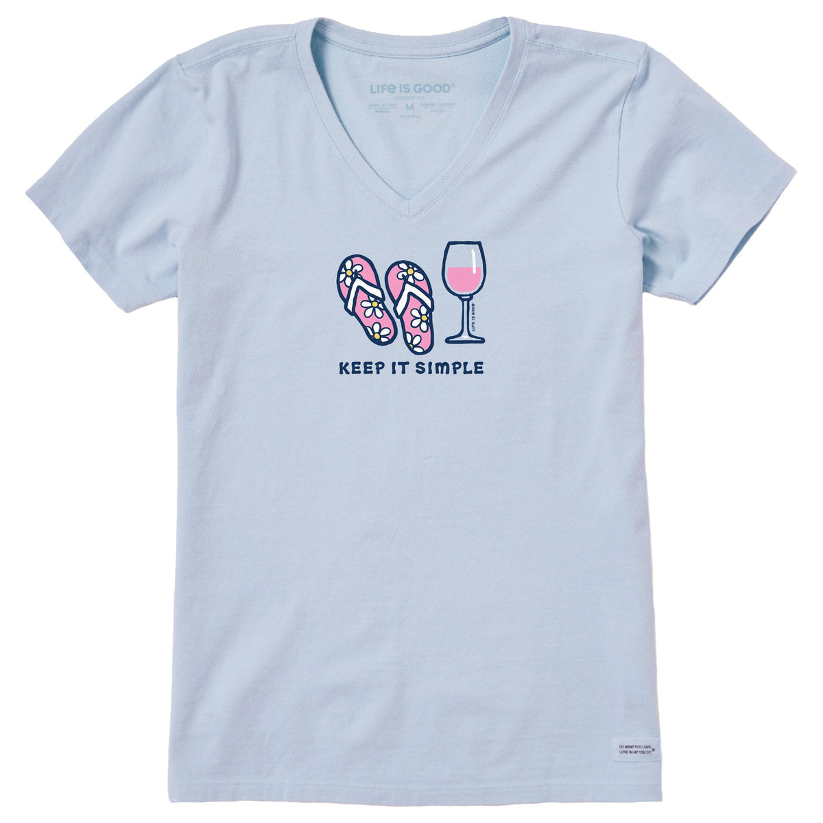 Women's Keep it Simple Flip Flops Short Sleeve Crusher Vee