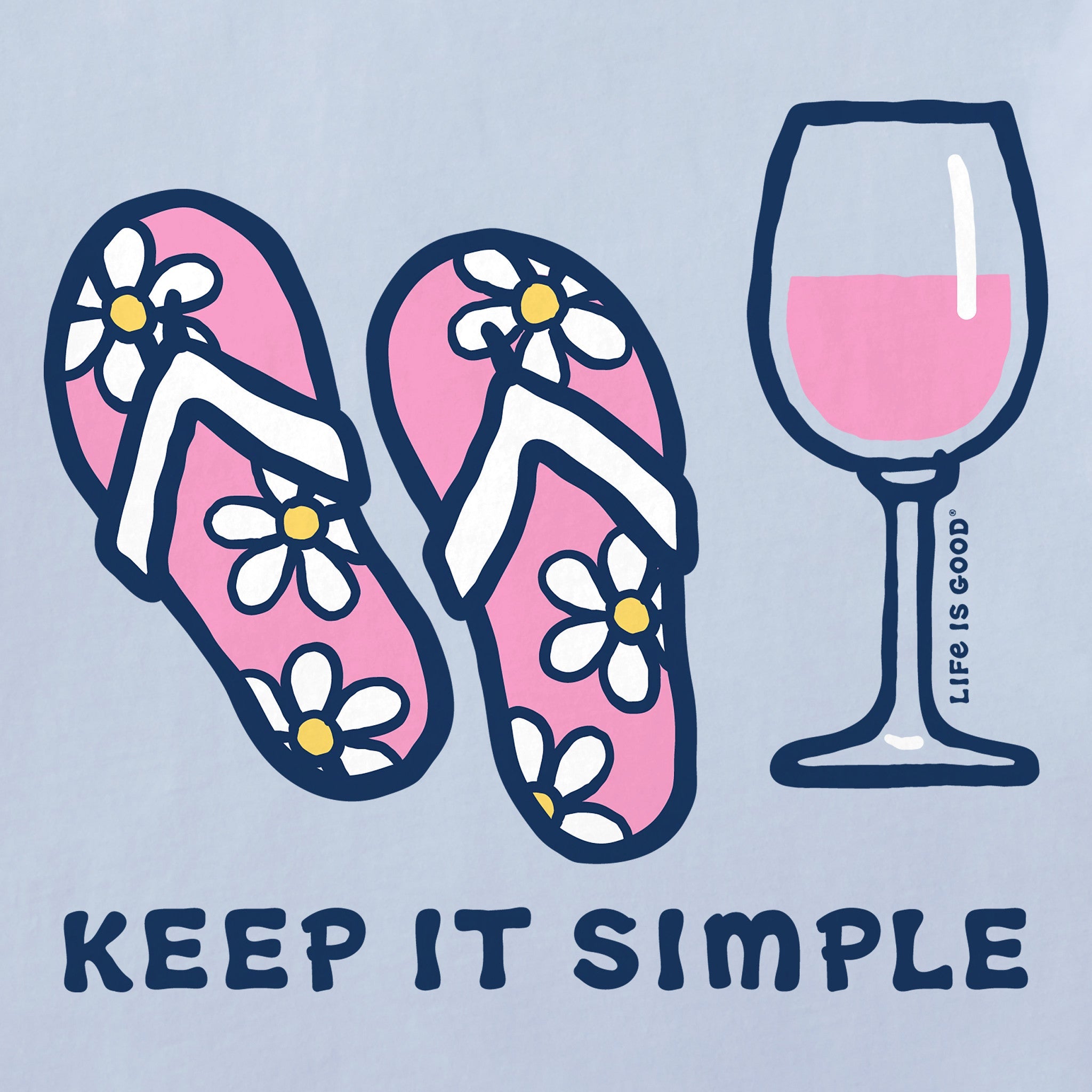 Women's Keep it Simple Flip Flops Short Sleeve Crusher Vee