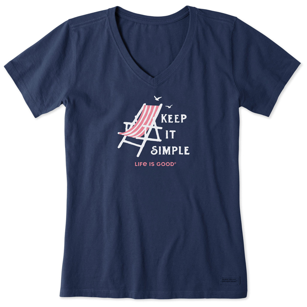 Women's Keep it Simple Beach Chair Short Sleeve Crusher Vee