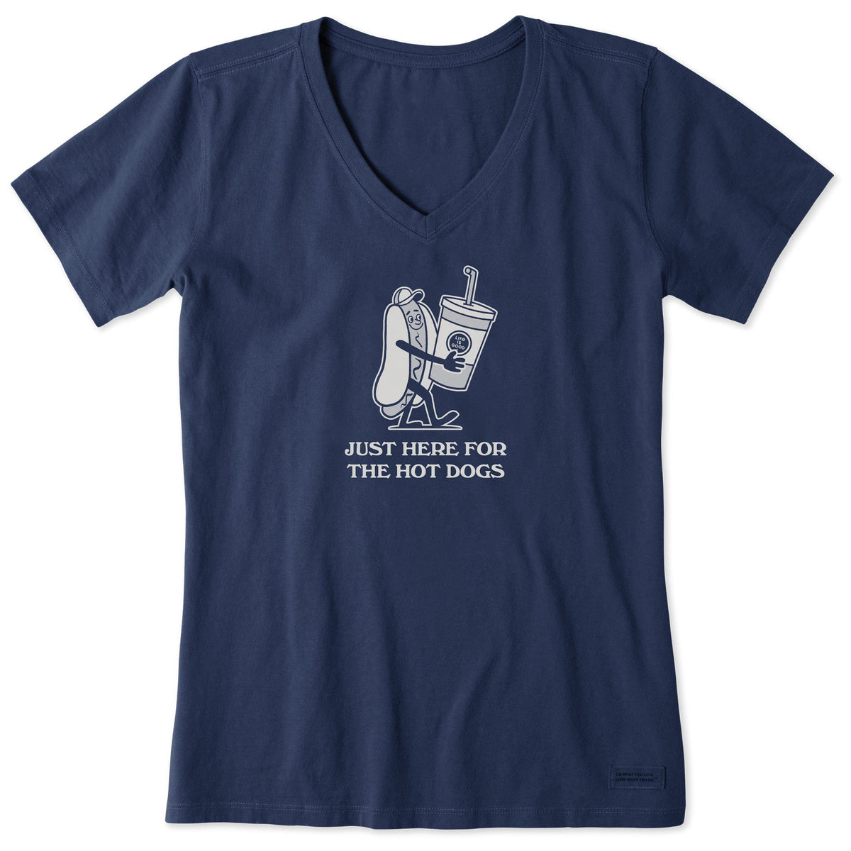 Women's Here for the Hotdogs Short Sleeve Crusher Vee