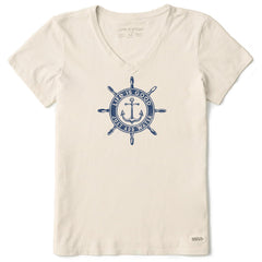 Women's Just Add Water Anchor Compass Short Sleeve Crusher-LITE Vee