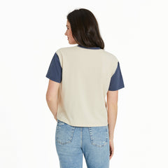 Women's Kind is the New Cool Flowers Short Sleeve Crusher Boxy Tee