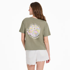Women's Flamingo in Paradise Short Sleeve Crusher Boxy Tee