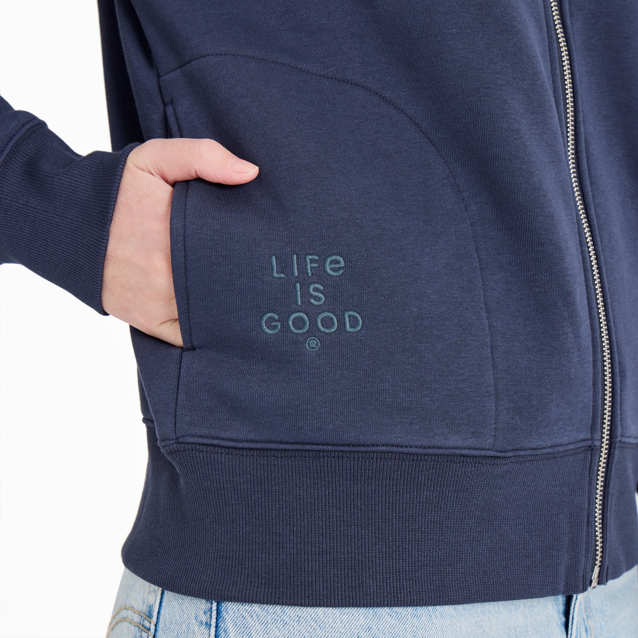 Women's Crafty LIG Stacked Good Vibes Fleece Zip Hoodie