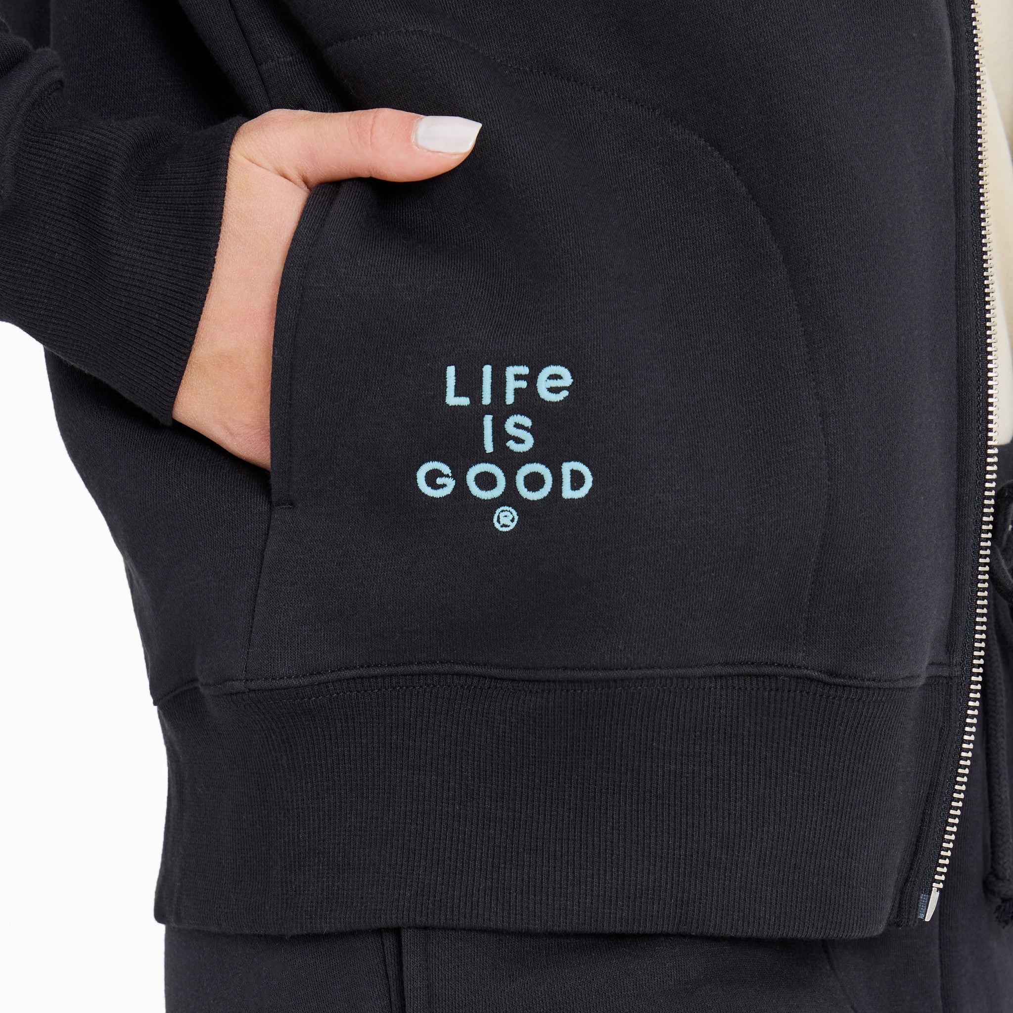 Women's Crafty LIG Stacked Good Vibes Fleece Zip Hoodie