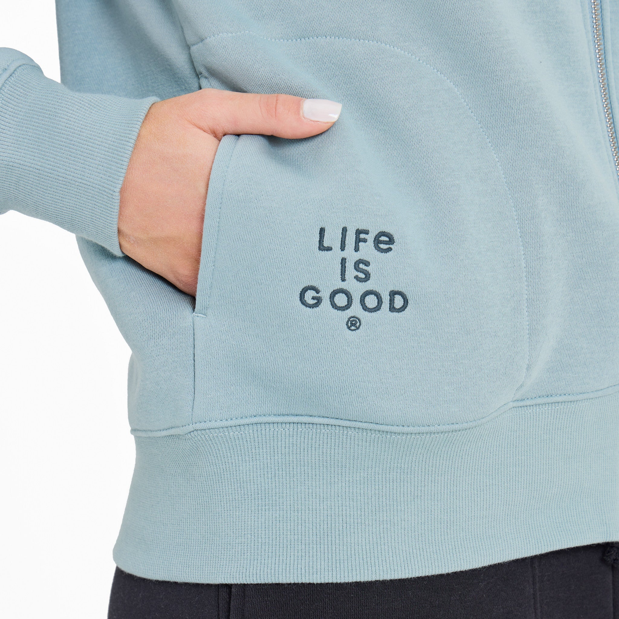 Women's Crafty LIG Stacked Good Vibes Fleece Zip Hoodie