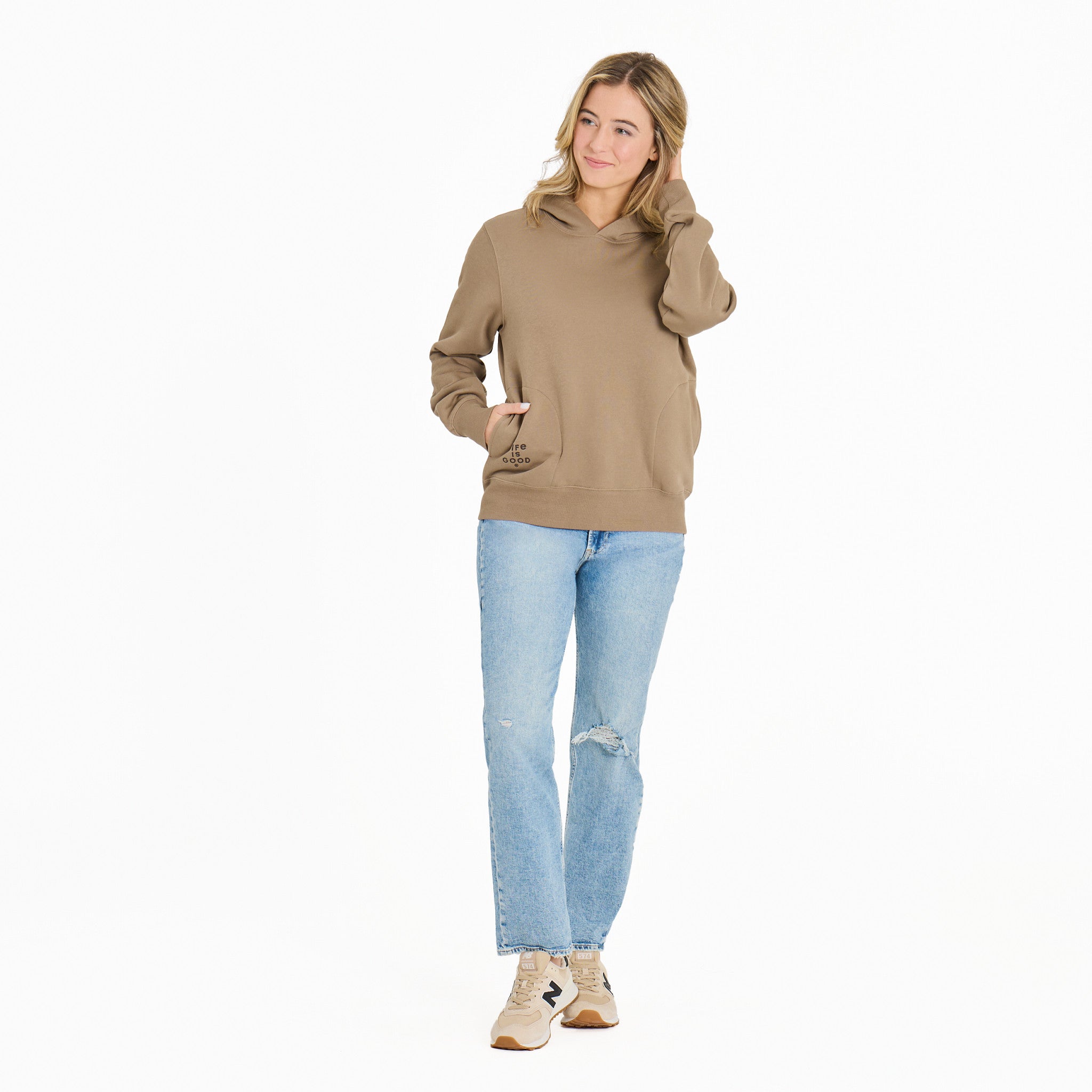 Women's Crafty LIG Stacked Good Vibes Fleece Hoodie