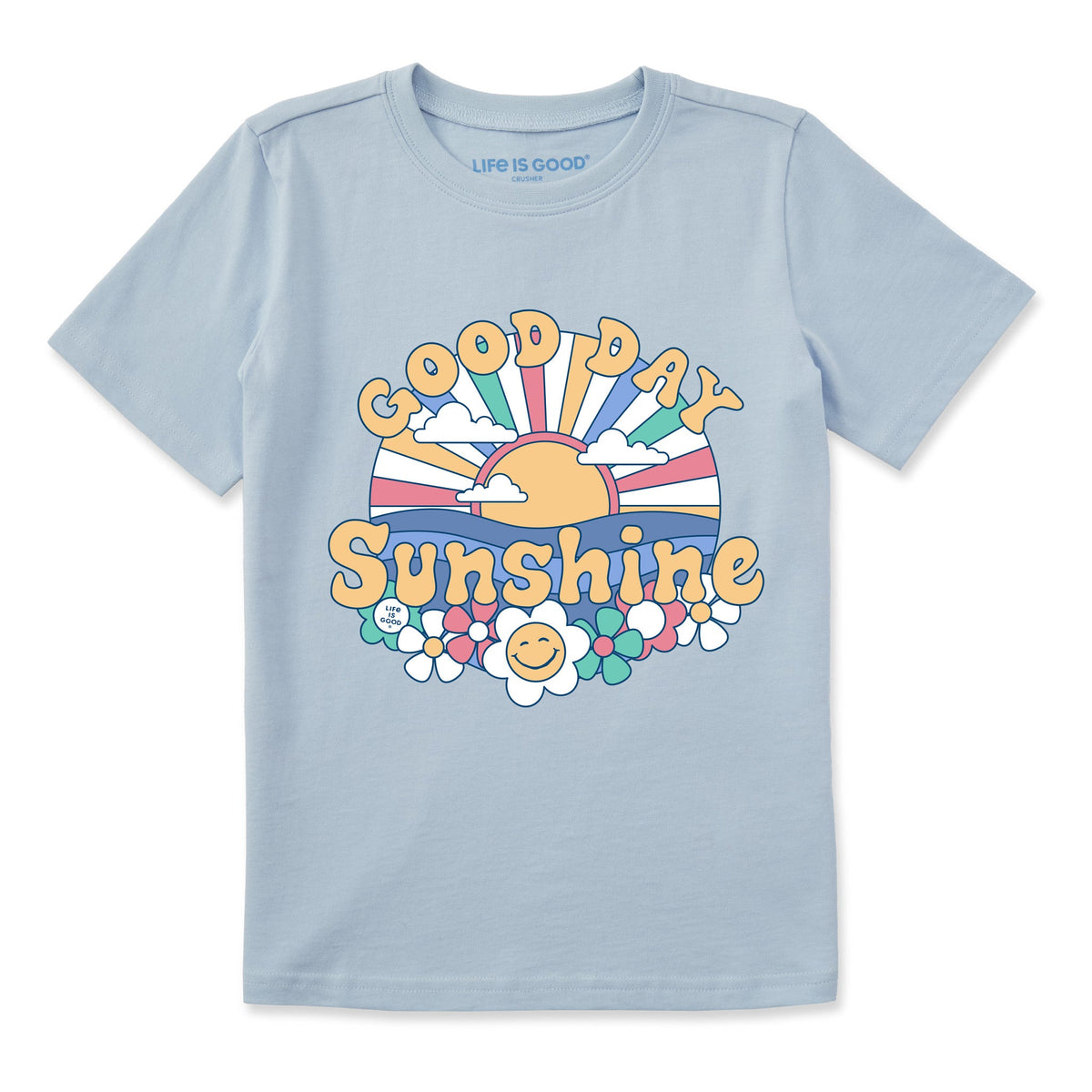 Kids Groovy Good Day Sunshine Short Sleeve Crusher Tee