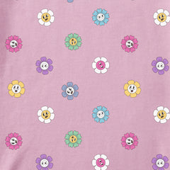 Kids Smiling Daisy Pattern Short Sleeve Crusher Tee