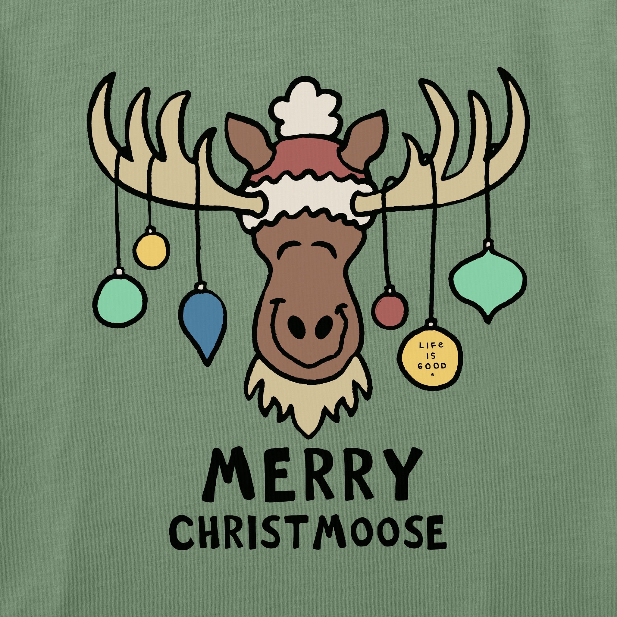 Baby Merry Christmoose Ornaments Vintage Long Sleeve Crusher Baby Bodysuit