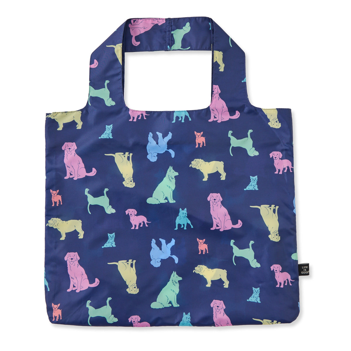 Playful Dog Pattern Roll and Go Tote