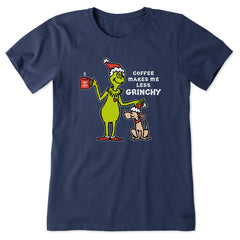 Women's Less Grinchy Coffee Short Sleeve Crusher Tee
