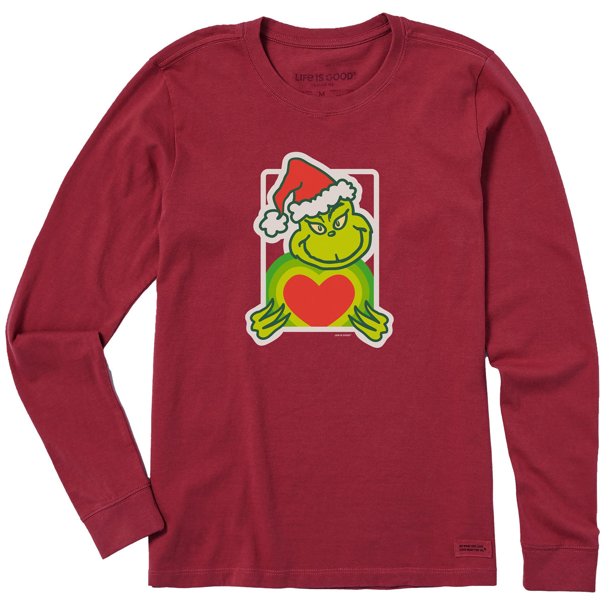 Women's Grinch with Heart Long Sleeve Crusher Tee