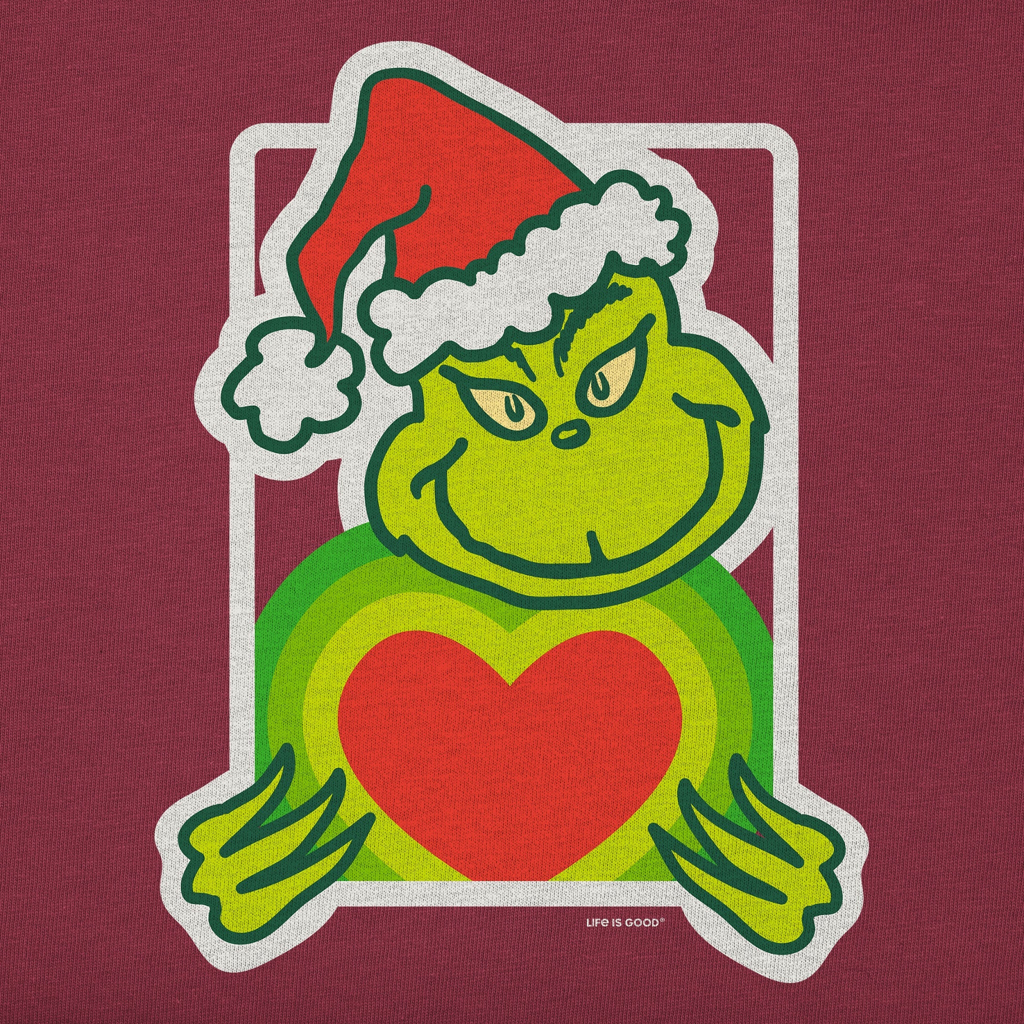 Women's Grinch with Heart Long Sleeve Crusher Tee