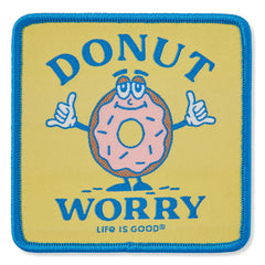 Adult Unisex Donut Worry Woven Patch
