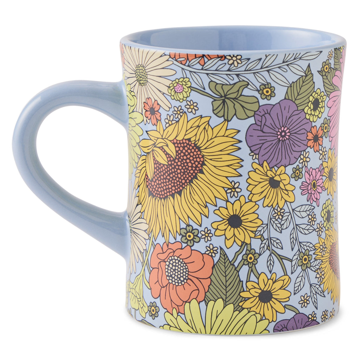 Sunshine Floral Pattern Diner Mug