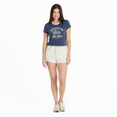 Women's Here for the Hot Dogs Baseball Crusher-LITE Shrunken Tee