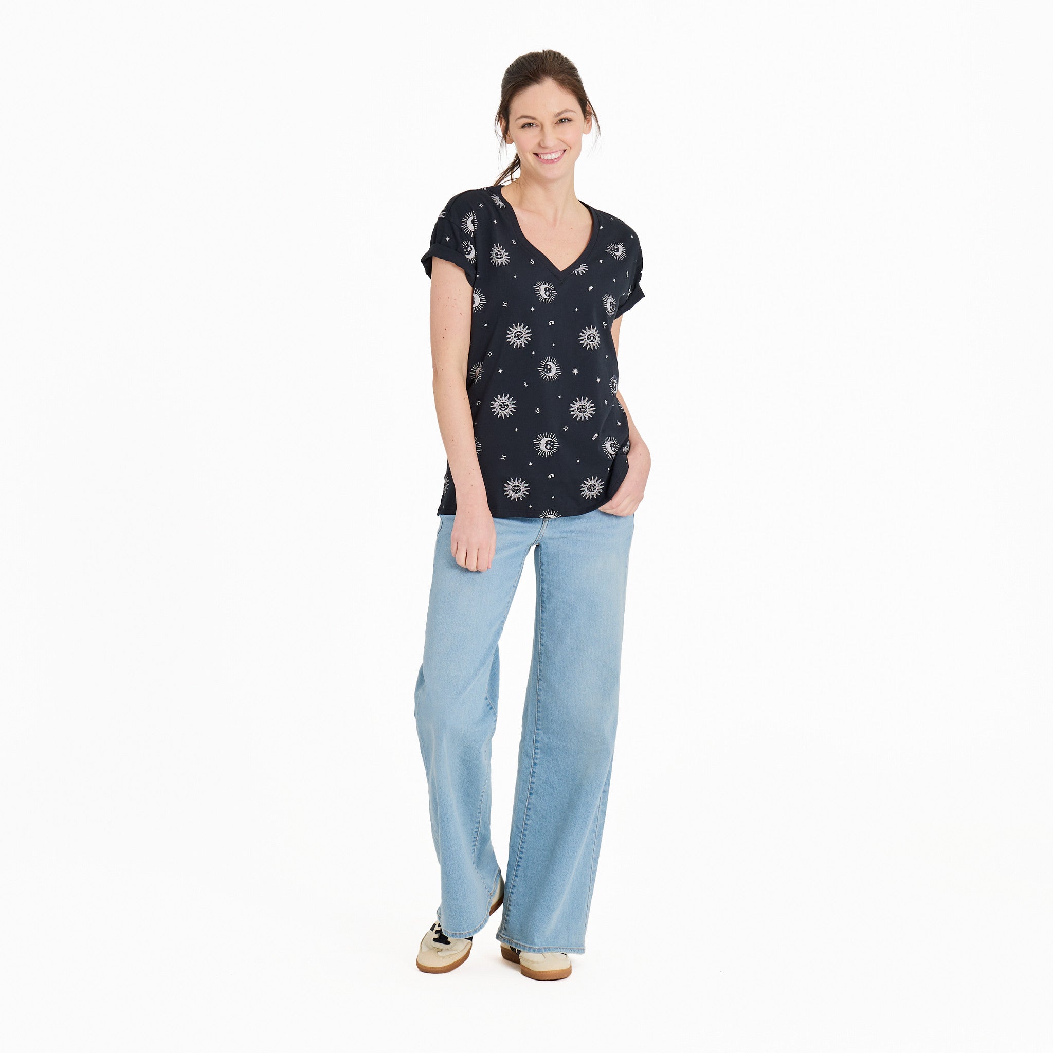 Women's Celestial Zodiac Pattern Crusher-LITE Easy Vee