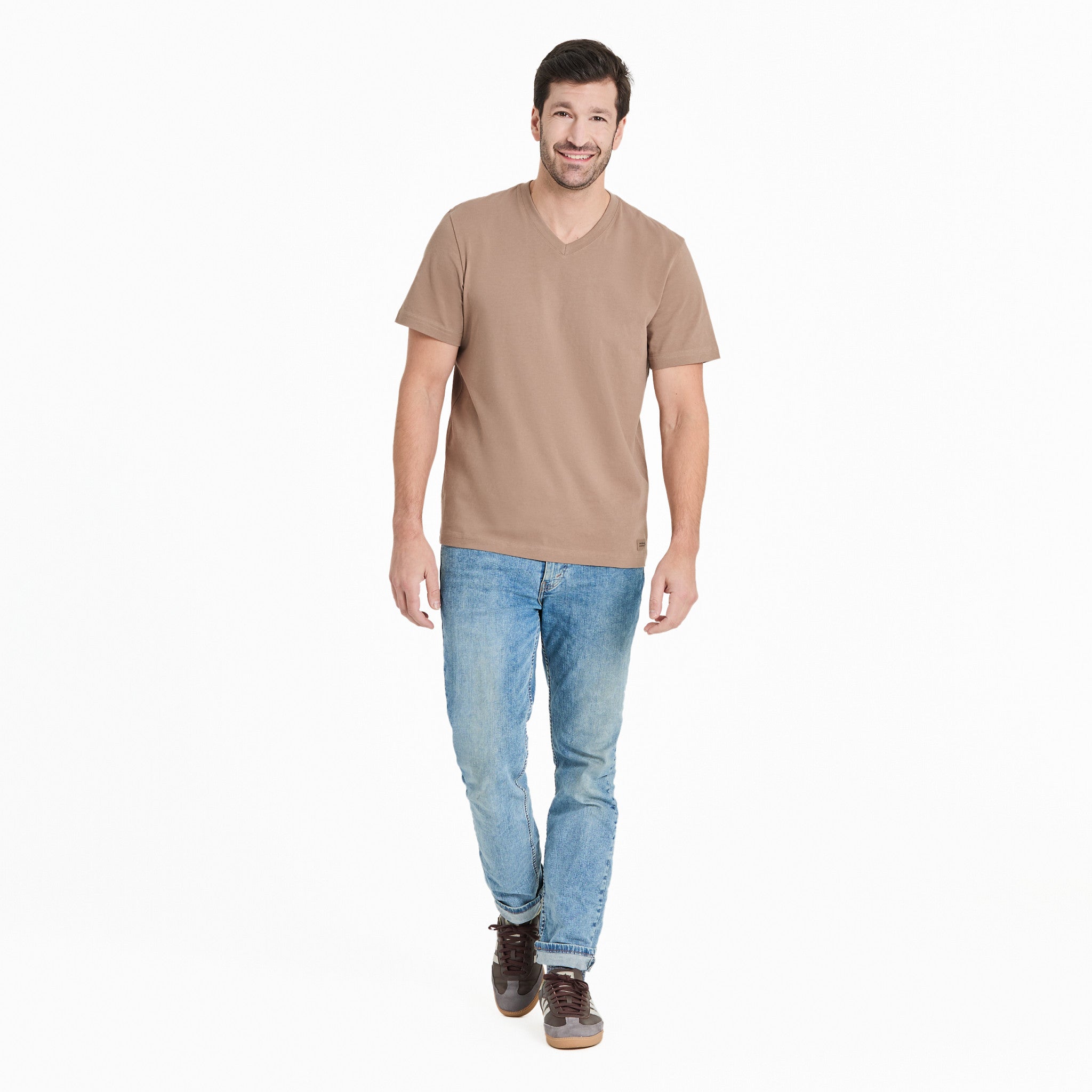 Men's Solid Short Sleeve Crusher Vee