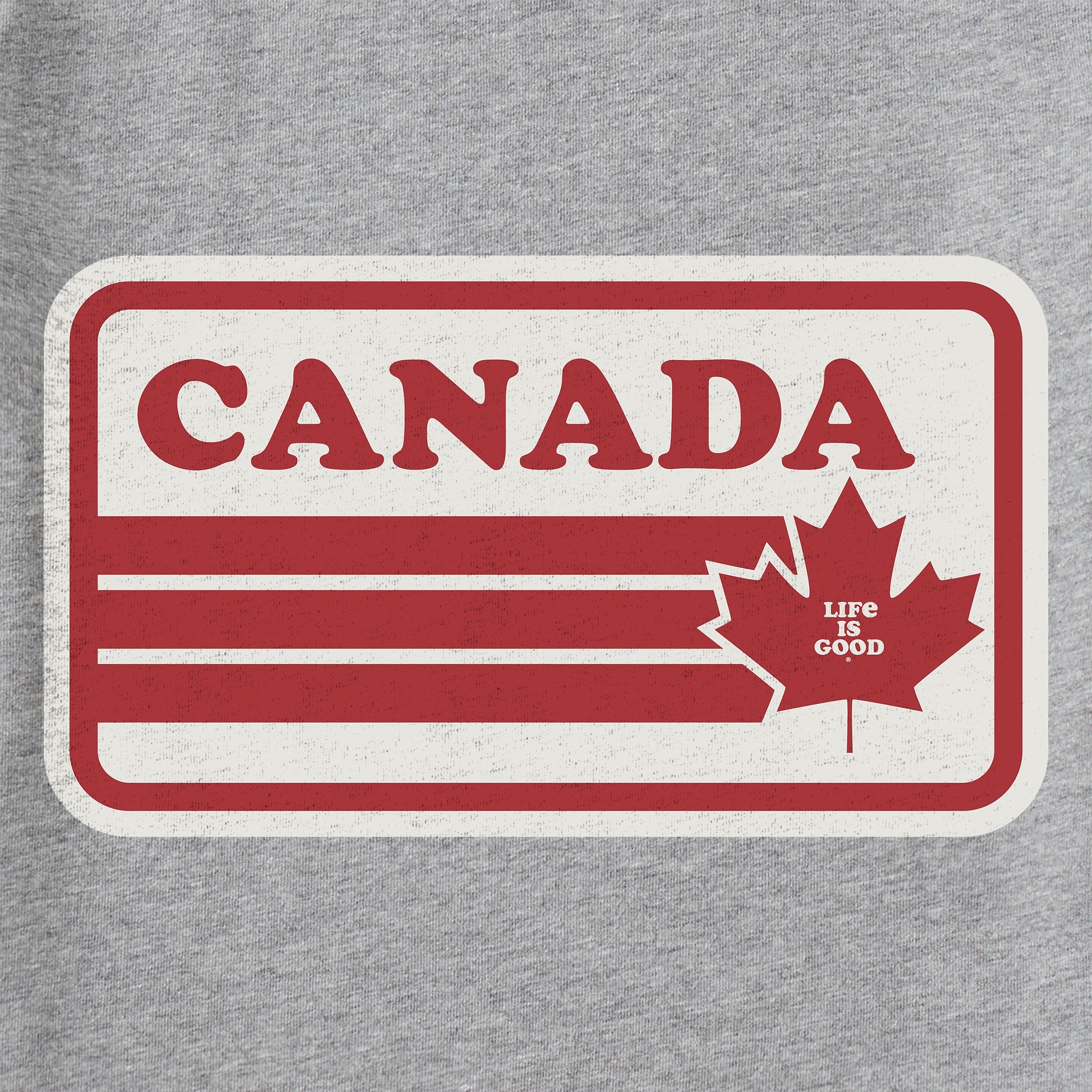 Women's Canada Maple Stripes Short Sleeve Crusher Tee