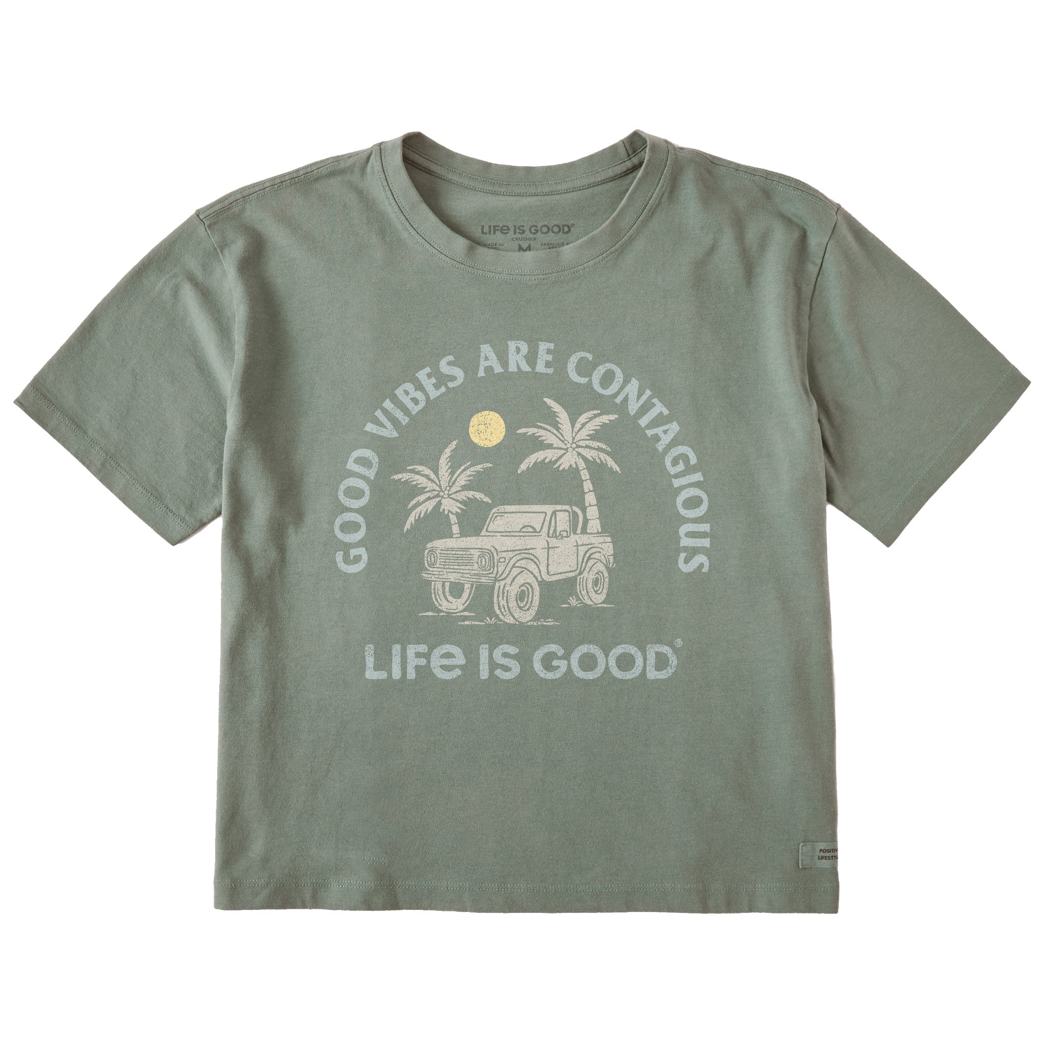 Women's Good Vibes are Contagious ATV Short Sleeve Crusher Boxy Tee