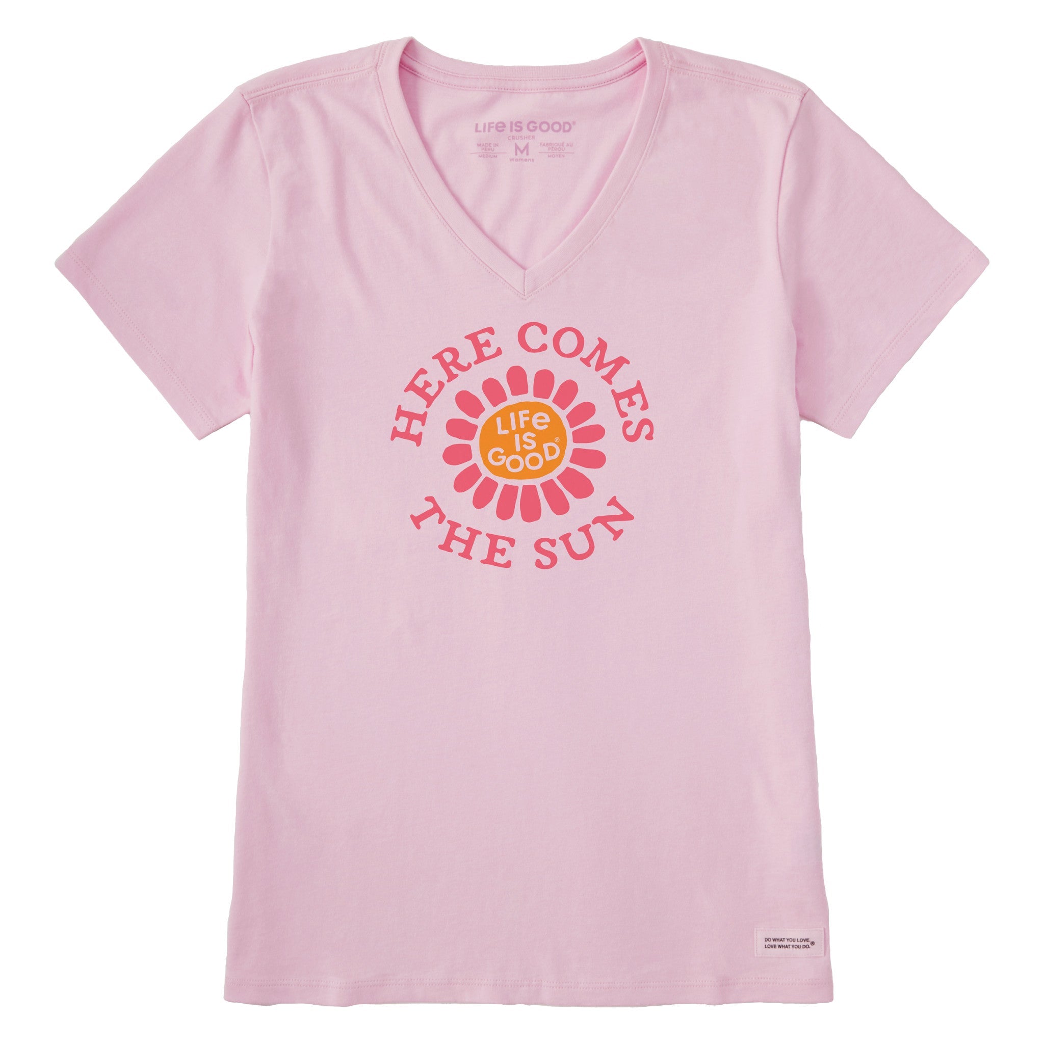 Women's Here Comes the Sun Flower Short Sleeve Crusher Vee