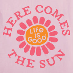 Women's Here Comes the Sun Flower Short Sleeve Crusher Vee