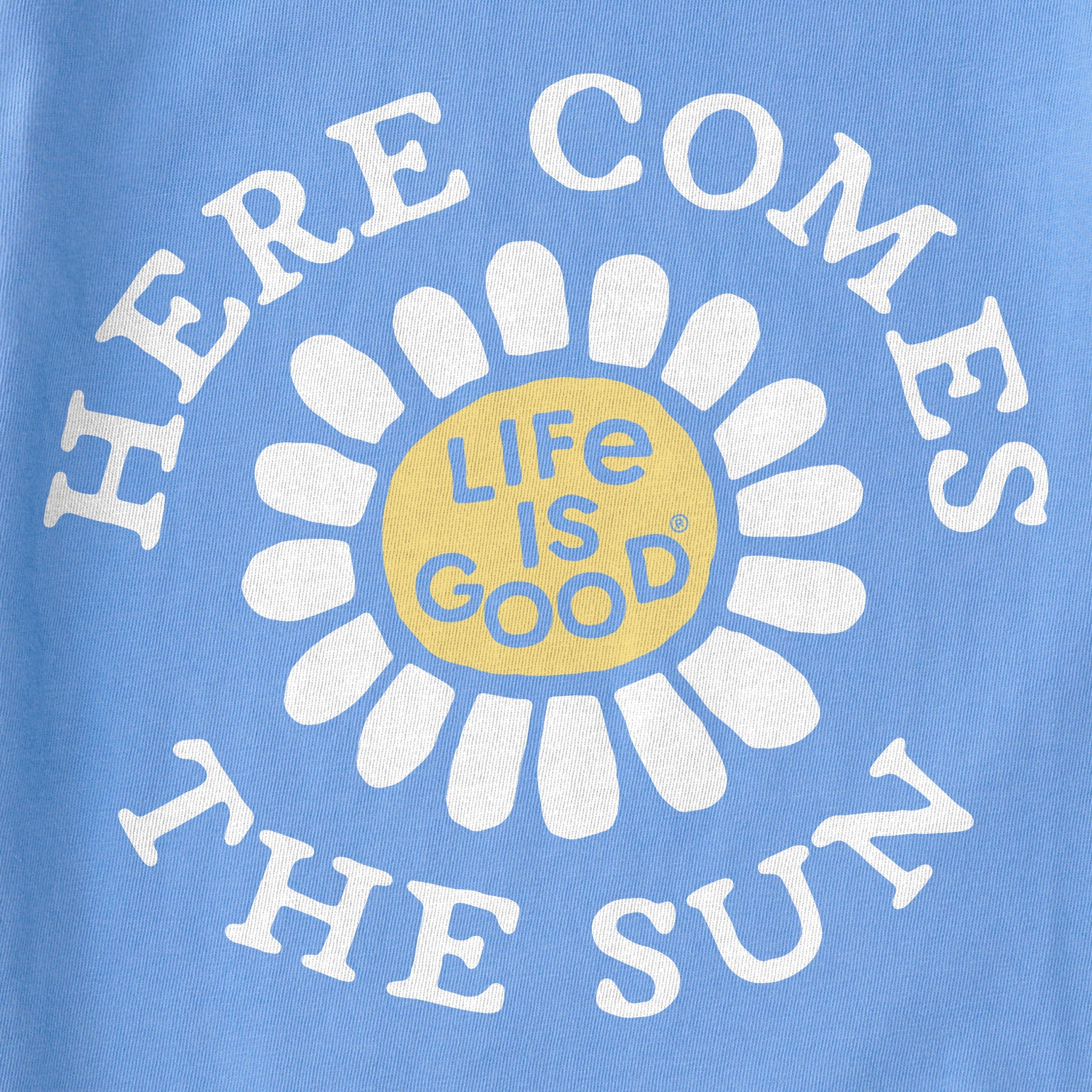 Women's Here Comes the Sun Flower Short Sleeve Crusher Vee