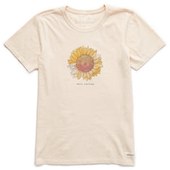 Women's Hello Sunshine  Sunflower Short Sleeve Crusher Tee