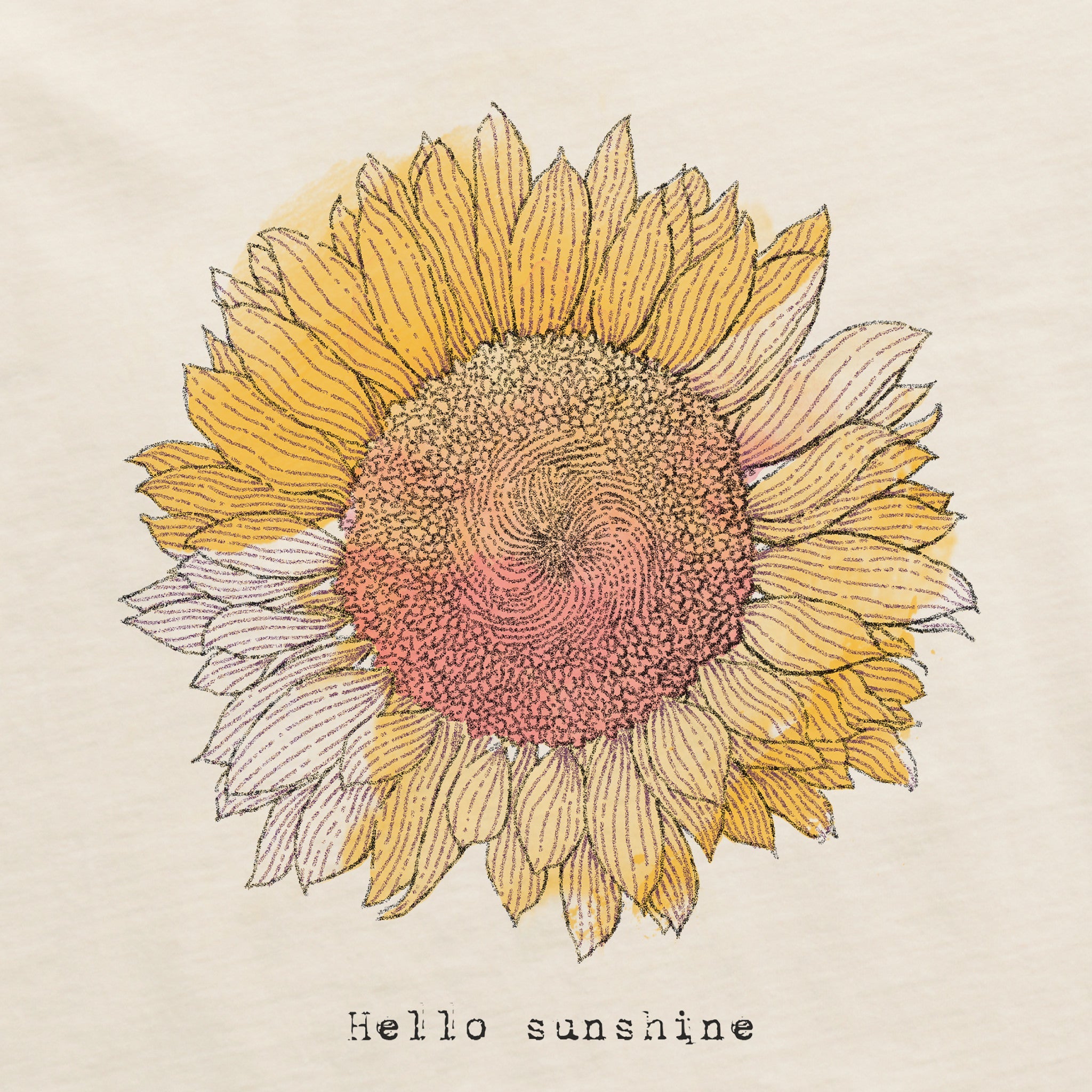 Women's Hello Sunshine  Sunflower Short Sleeve Crusher Tee
