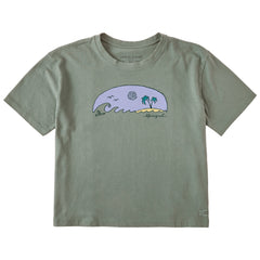 Women's Island Surf Short Sleeve Crusher Boxy Tee